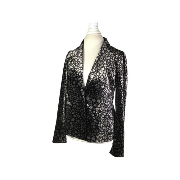 Anthropologies elevens , Lumi Velour jacket black and silver floral - Picture 5 of 7
